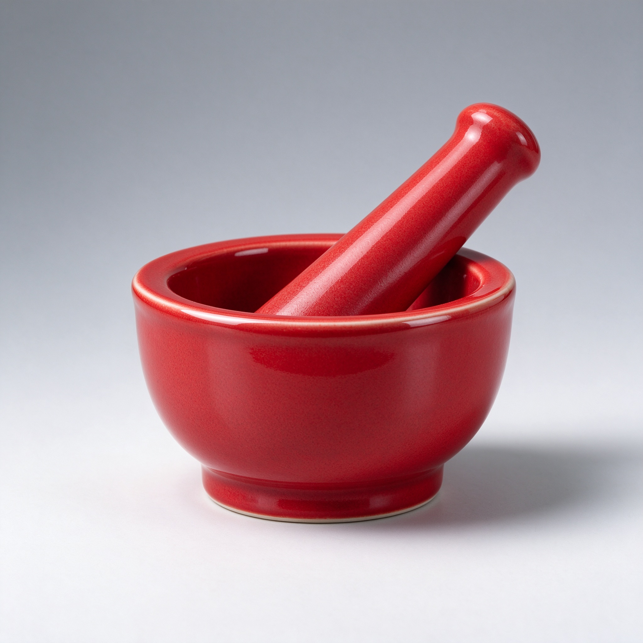 Customized 4.5 Inch Creative Ceramic Mortar Mashed Mini Auxiliary Food Grinder Manual Ceramic Grinding Bowl Red
